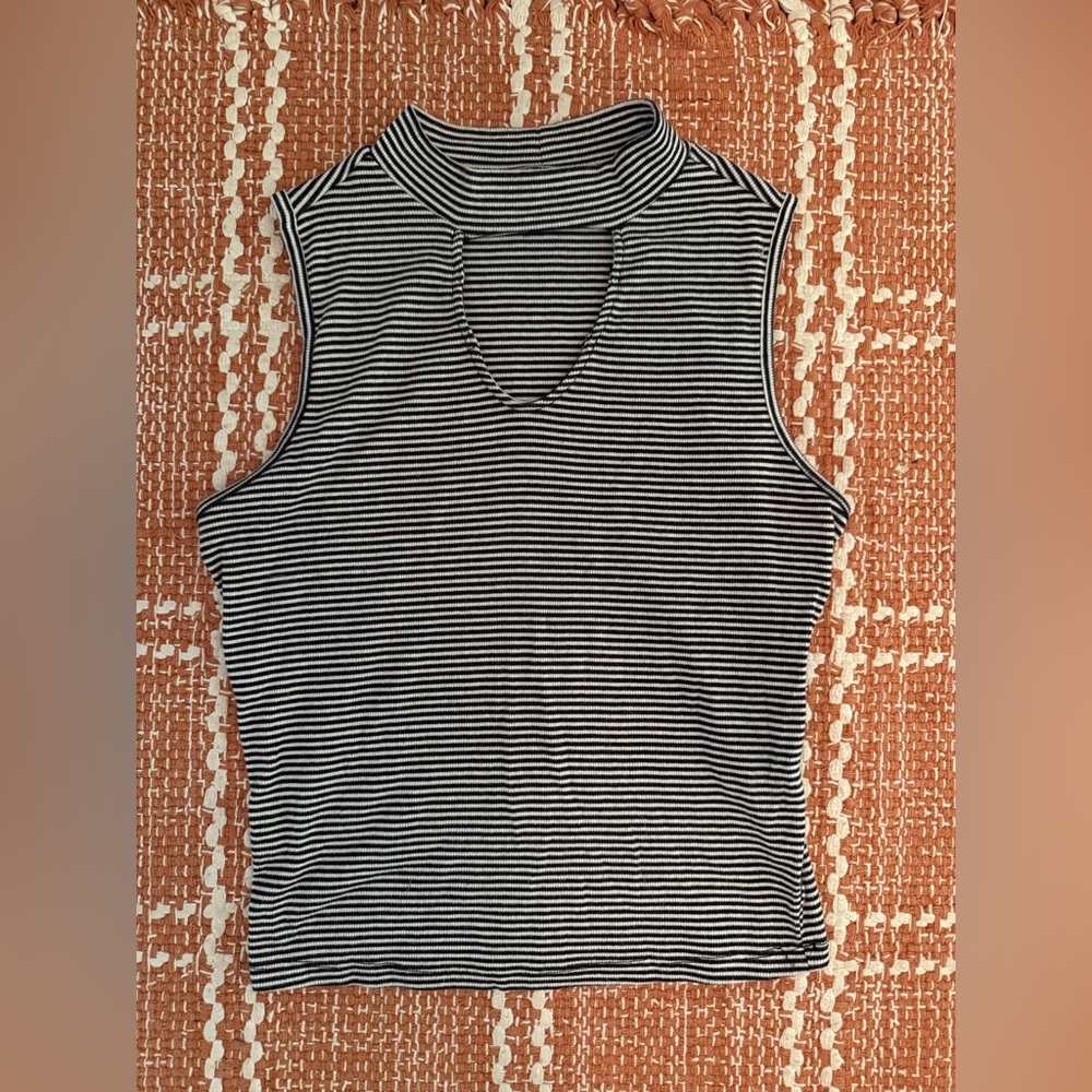 Striped Tank with Cut Out